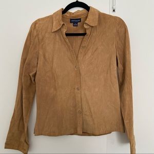 Ann Taylor leather suede shirt